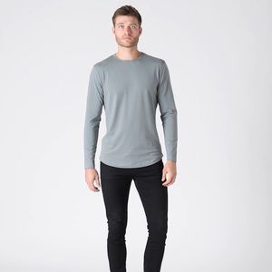 Cuts Clothing curve hem crew neck long sleeve